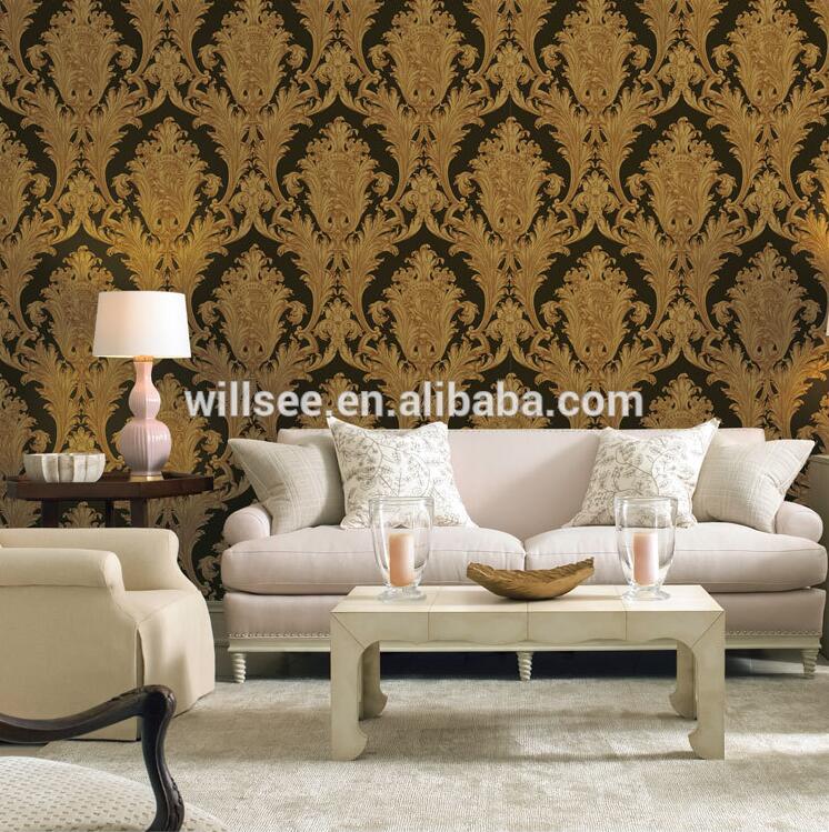 Wap-1006,factory Pvc Damask Deep Embossed Waterproof - Sea Painting Wall Bedroom - HD Wallpaper 