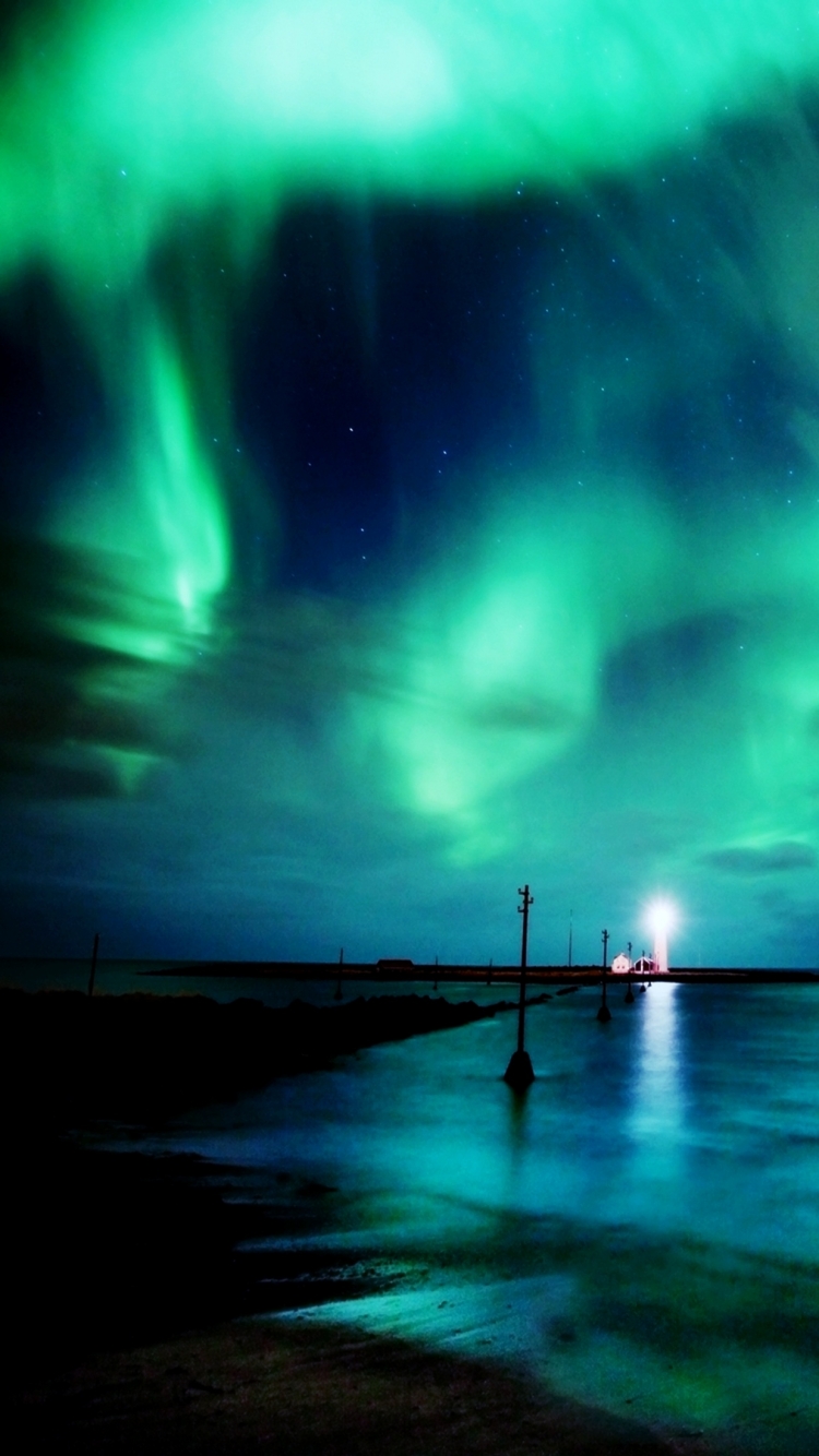 Aurora Borealis Wallpaper Cell - HD Wallpaper 