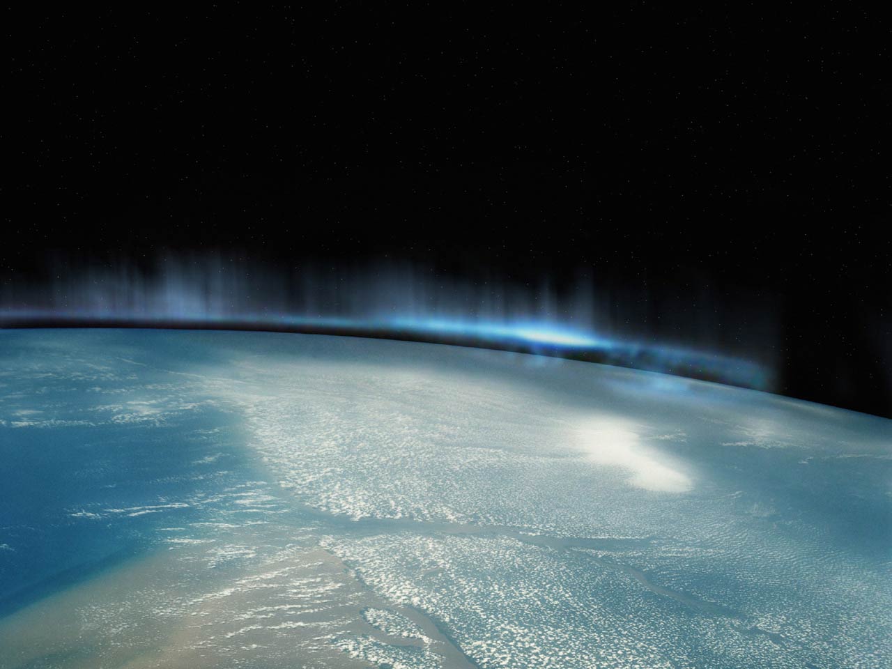 Aurora Borealis From Space Wallpaper - Planet Earth Northern Lights - HD Wallpaper 