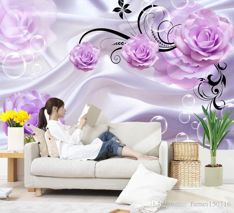 Personalizado Foto Papel De Parede 3d Floral Roxo Rosa - Rose Purple - HD Wallpaper 