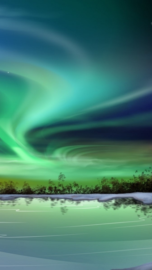 Northern Lights From Iphone - HD Wallpaper 
