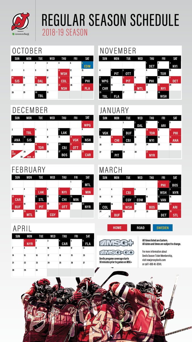 New Jersey Devils 2018 19 Schedule - HD Wallpaper 