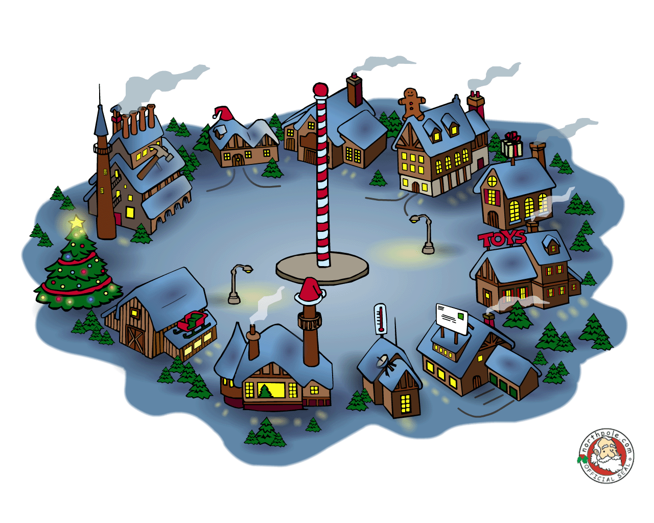 Christmas North Pole Village - HD Wallpaper 