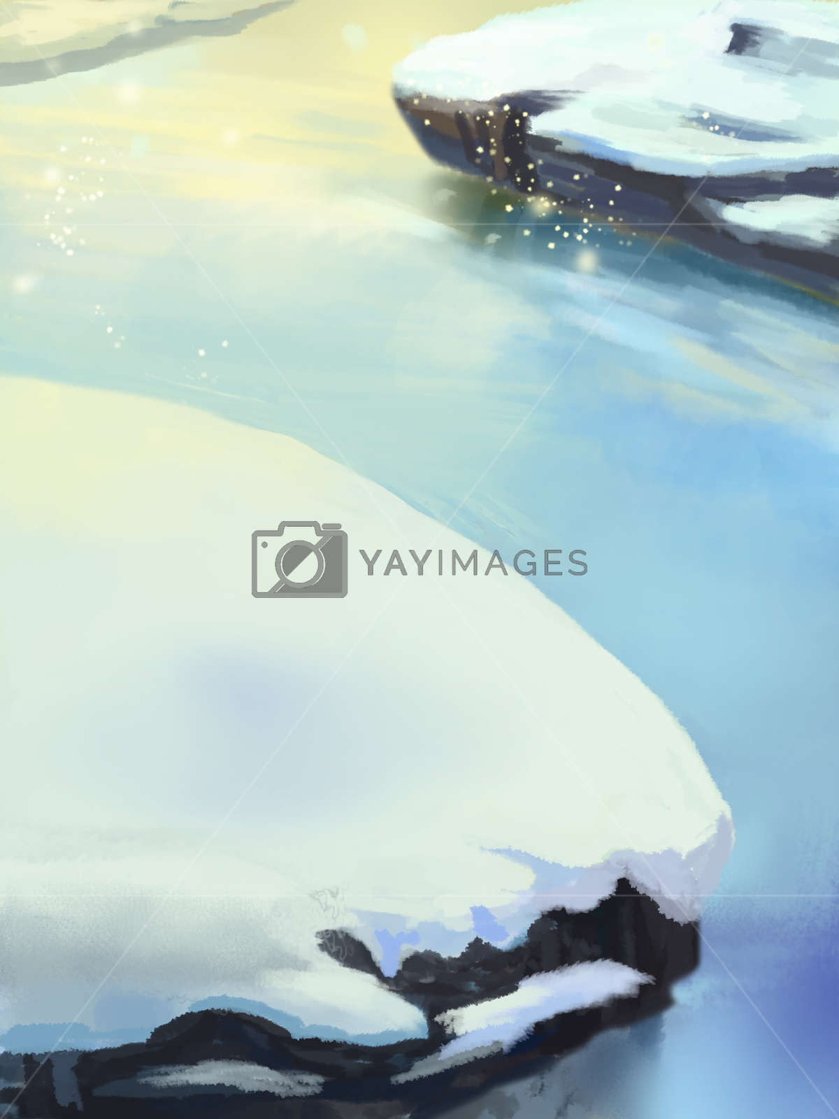 Snow River Of North Pole - Illustration - HD Wallpaper 