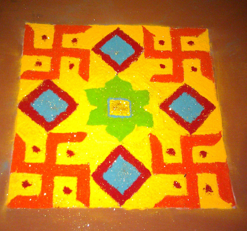 Rangoli Design For Mandir - HD Wallpaper 
