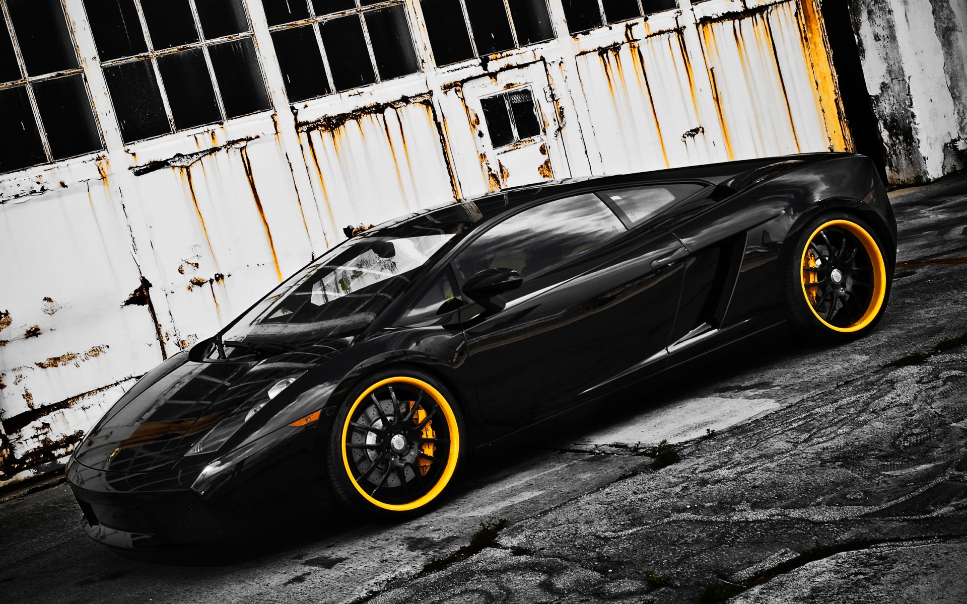 Black Lamborghini Gallardo Wallpapers - Lamborghini Gallardo Black Yellow - HD Wallpaper 