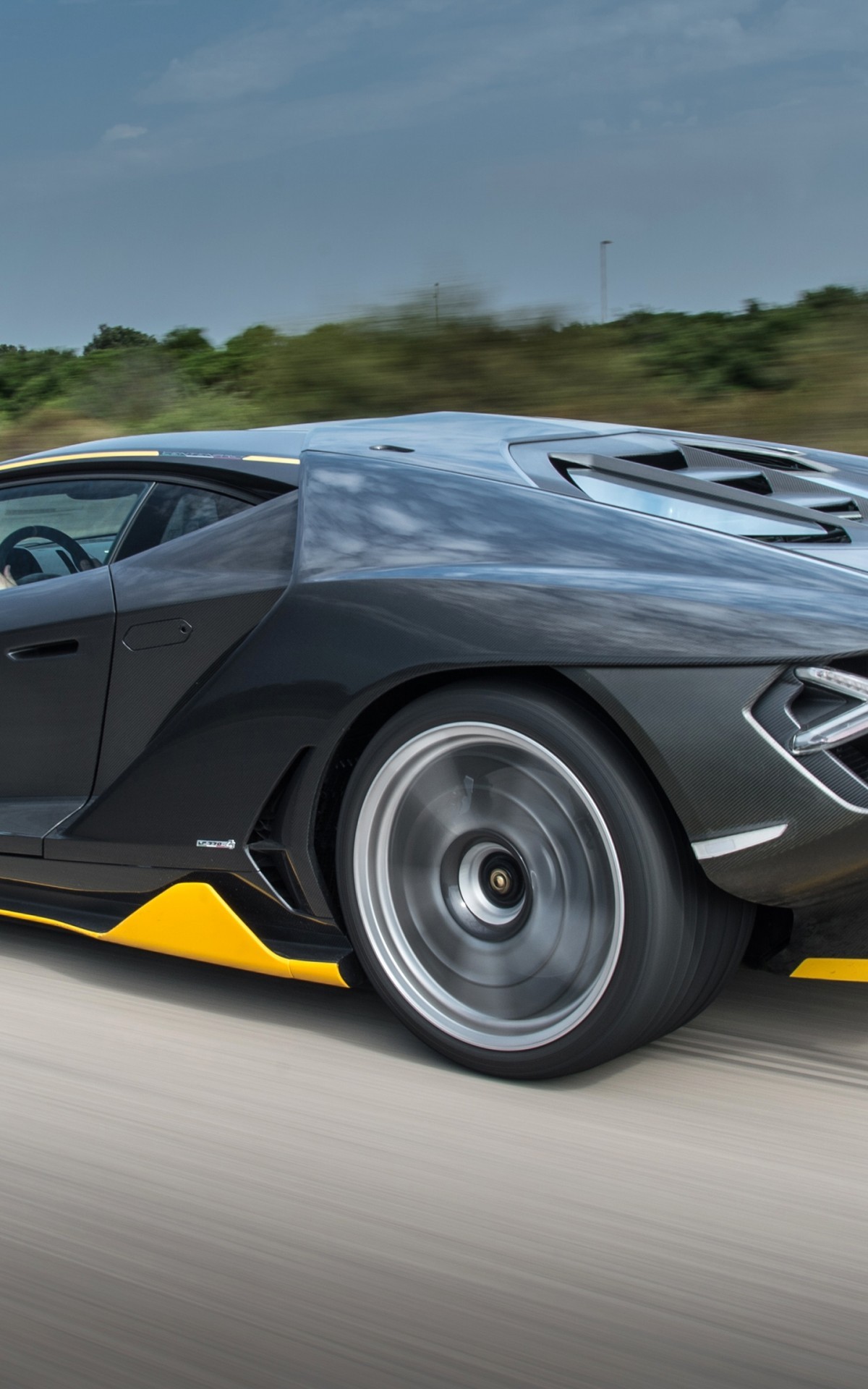Lamborghini Centenario Lp 770-4, Black, Side View, - HD Wallpaper 