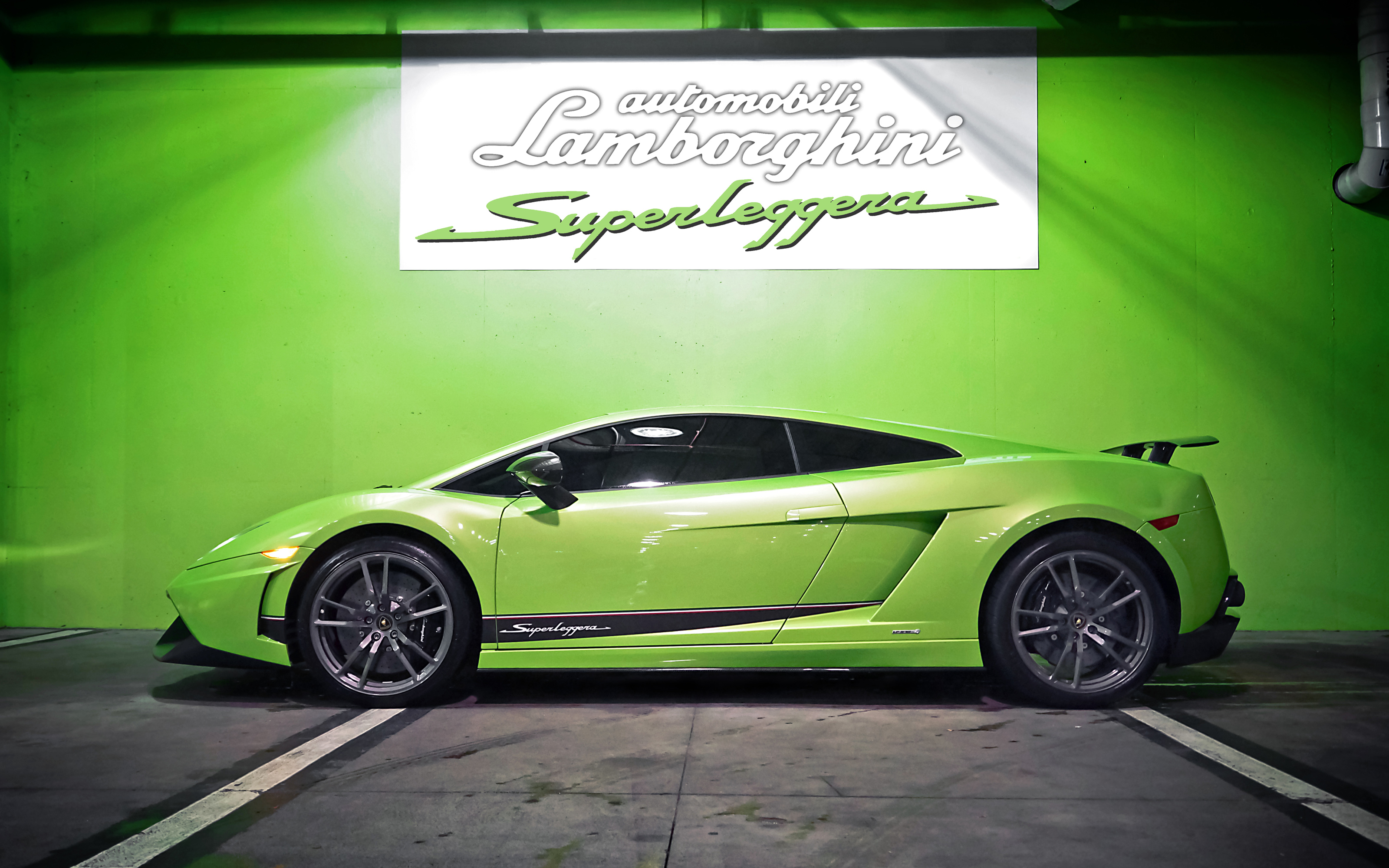 2010 Lamborghini Gallardo Superleggera Green - HD Wallpaper 