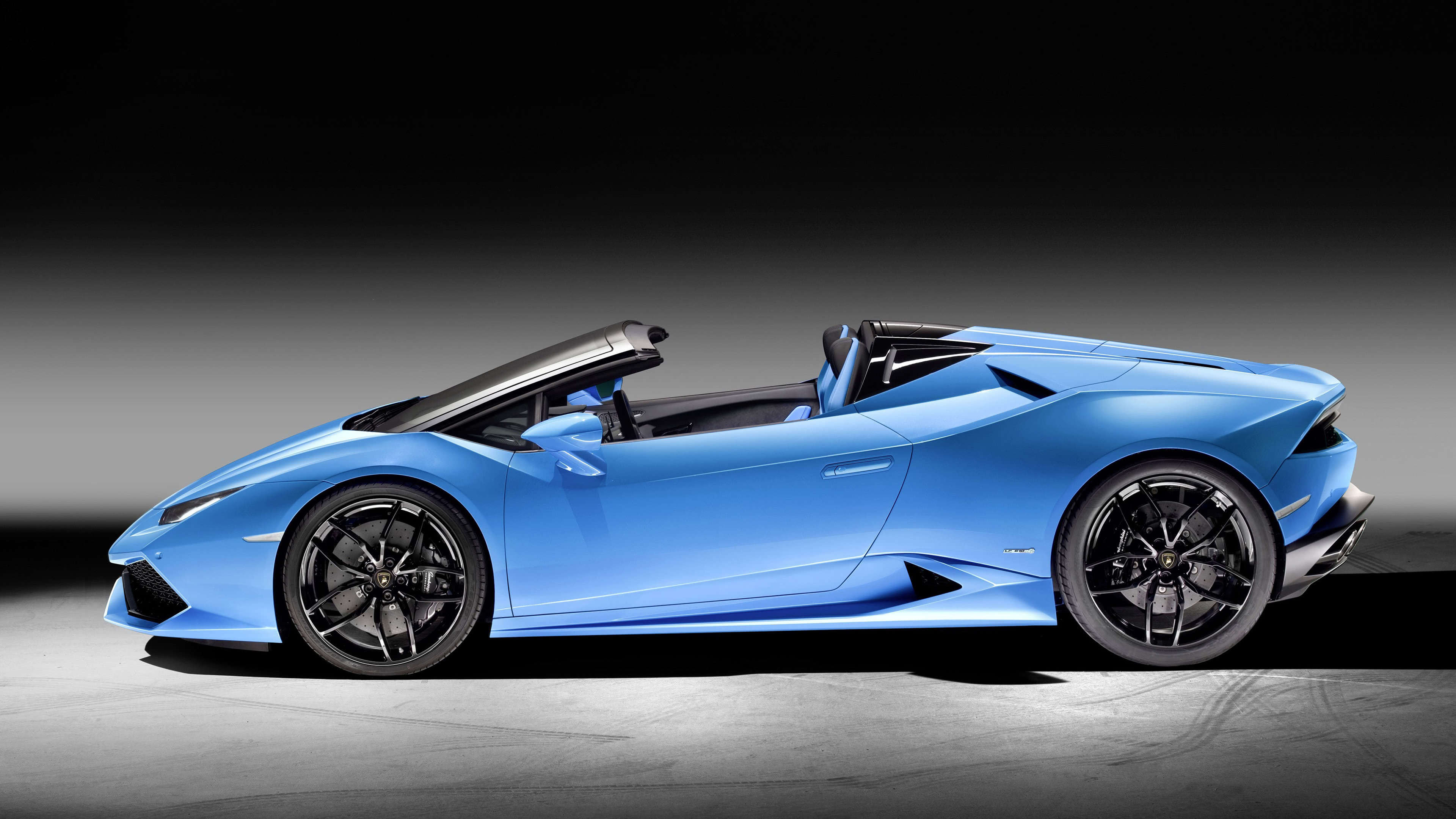 Lamborghini Huracan Lp 610-4 Spyder Blue Side Uhd 4k - Lamborghini Huracan Evo Lp 610 4 Spyder - HD Wallpaper 