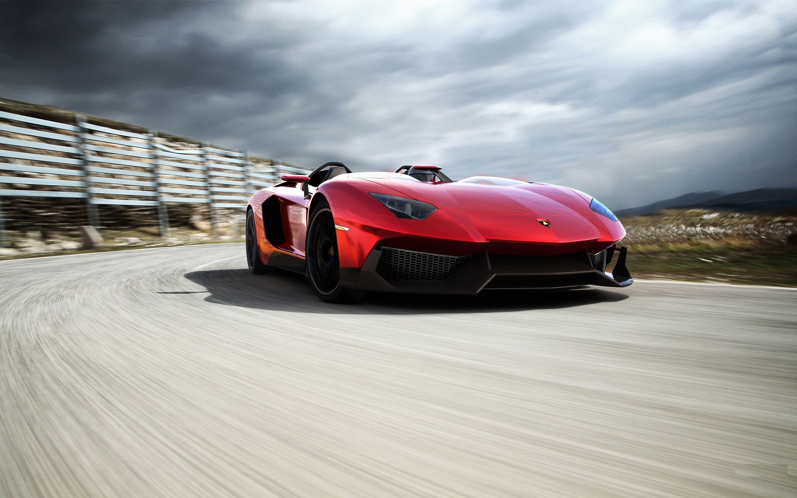 Red Lamborghini Aventador Car Wallpaper - Lamborghini Aventador J Roadster - HD Wallpaper 