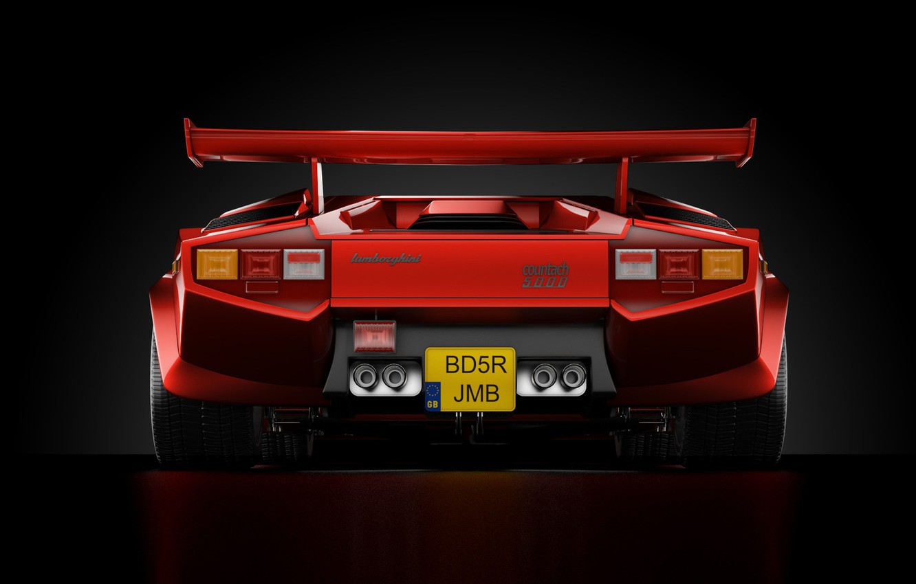 Photo Wallpaper Red, Auto, Minimalism, Lamborghini, - Lamborghini Murciélago - HD Wallpaper 