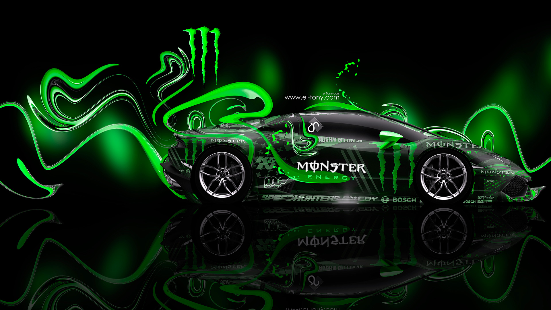 Lamborghini Huracan Monster Energy - HD Wallpaper 