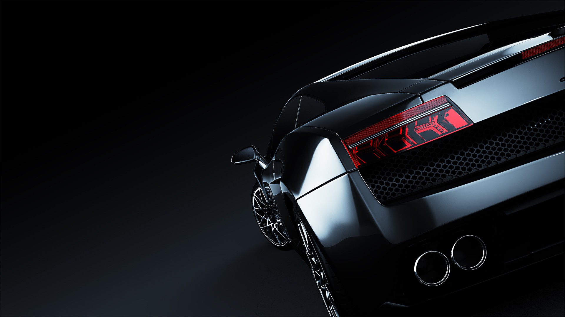 Lamborghini Aventador Rear Side Wallpaper - Black Hd Wallpaper For Pc - HD Wallpaper 