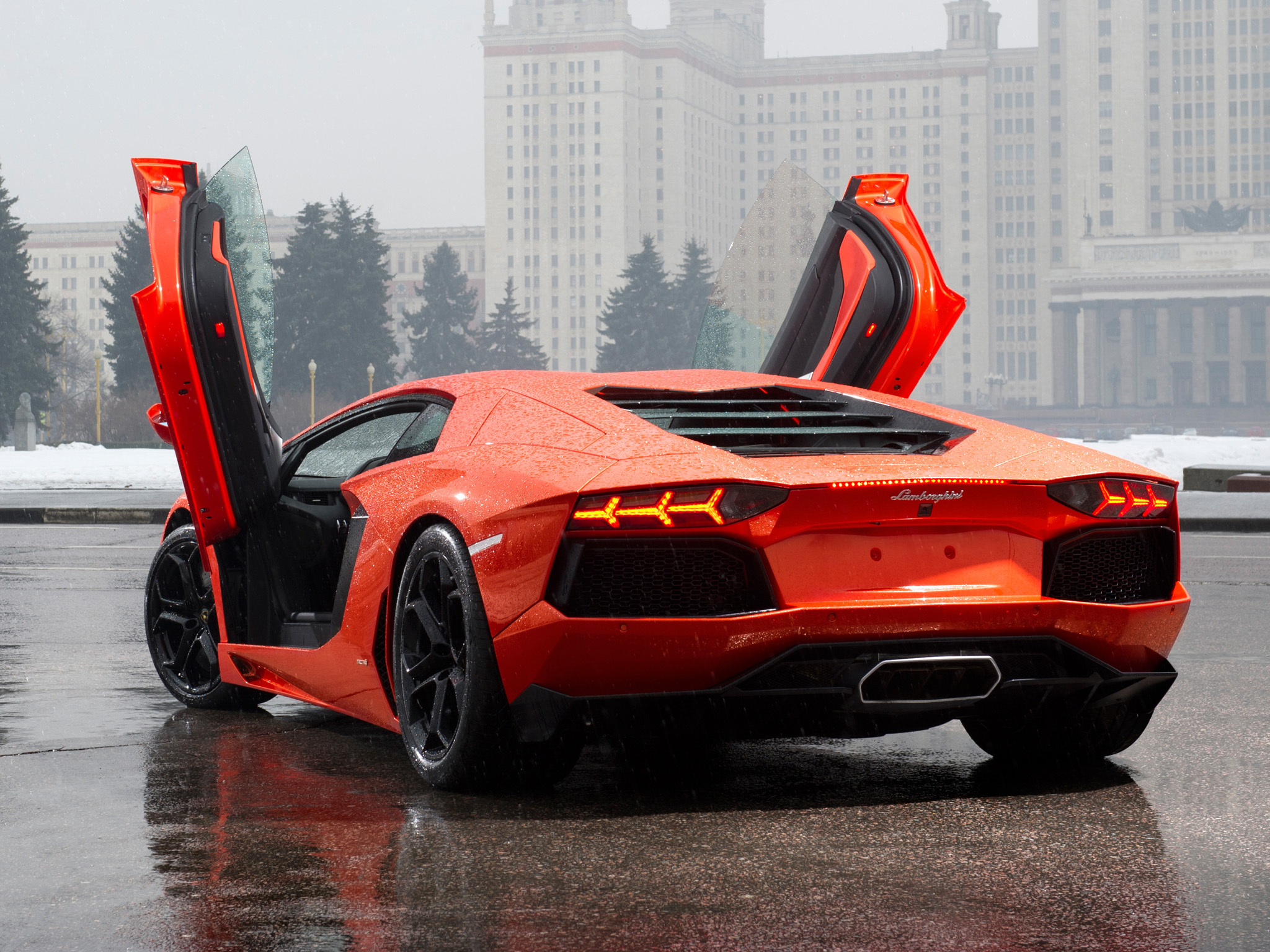 Lamborghini Rain - HD Wallpaper 