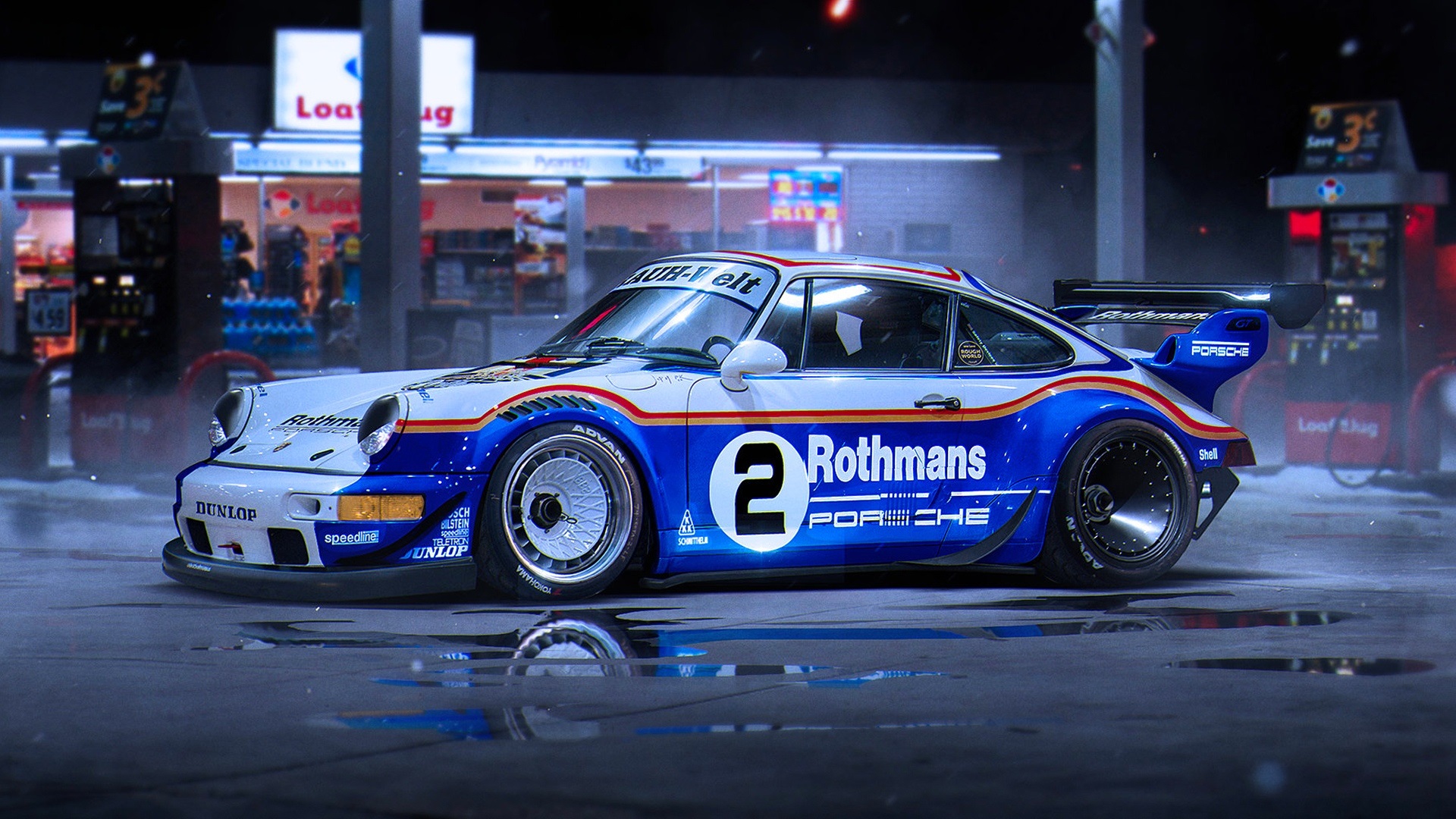 Wallpaper Porsche 911 Race Car At Night - Porsche Rwb Wallpaper 4k - HD Wallpaper 