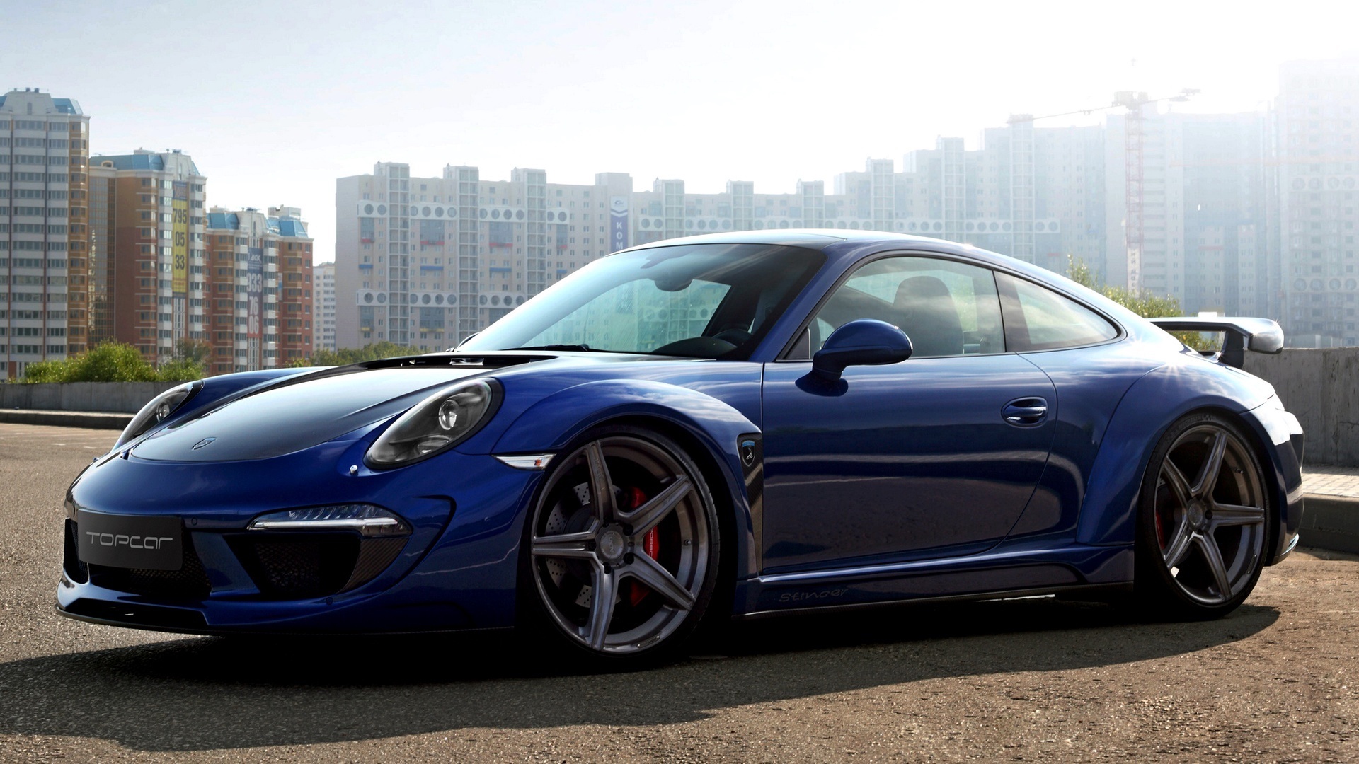 Wallpaper Porsche 911, Carrera, Blue, Side View - Porsche 911 Carrera Tuning - HD Wallpaper 