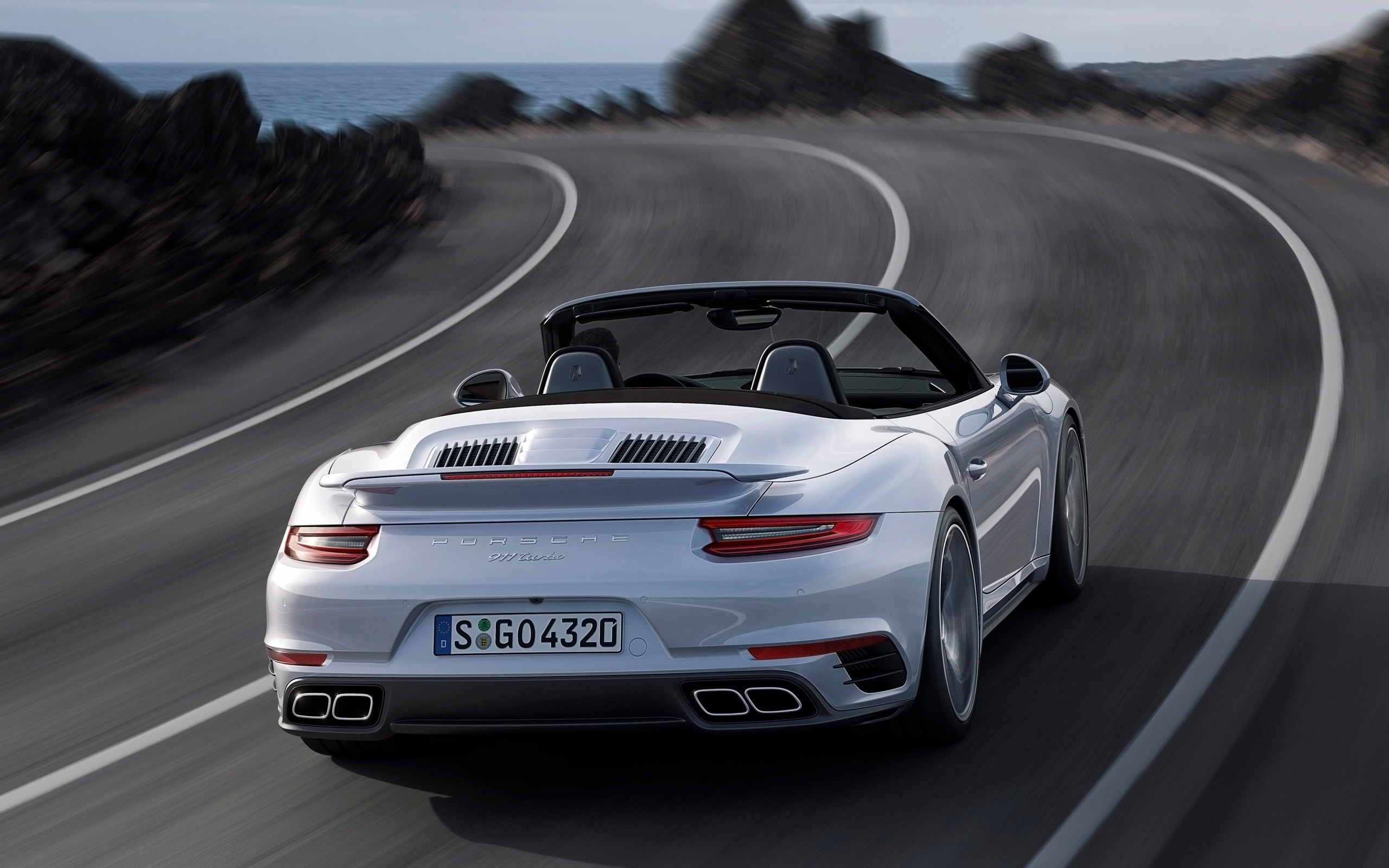 2017 Porsche 911 Turbo S Cabriolet Silver - HD Wallpaper 