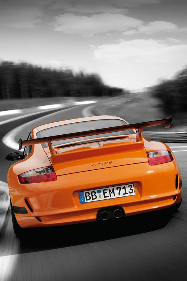Orange Porsche 911 Turbo Iphone 4s Wallpaper - Orange Porsche - HD Wallpaper 