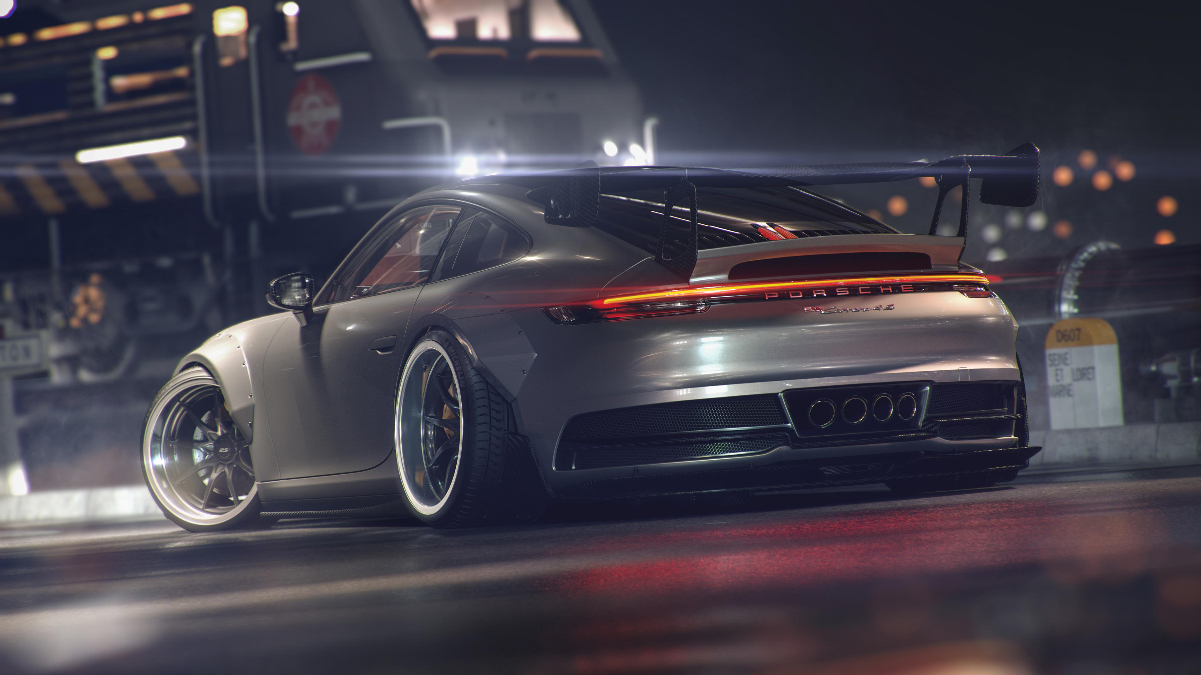 Porsche Gt3 911 Gt Rear 4k - Porsche 911 Gt3 - HD Wallpaper 