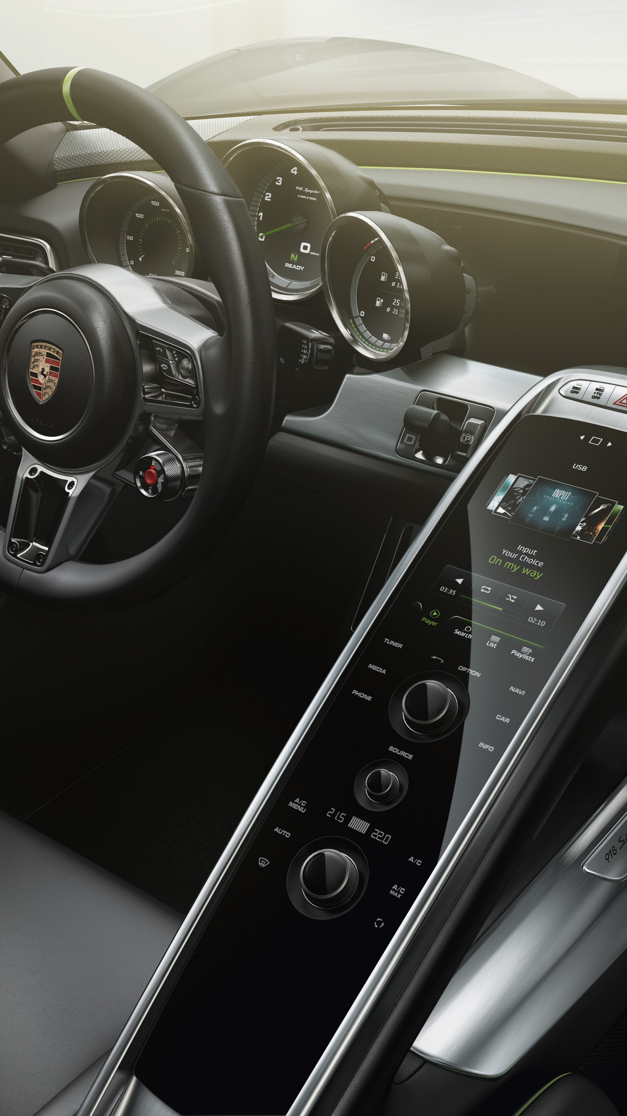 Porsche 918 Spyder Interieur - HD Wallpaper 