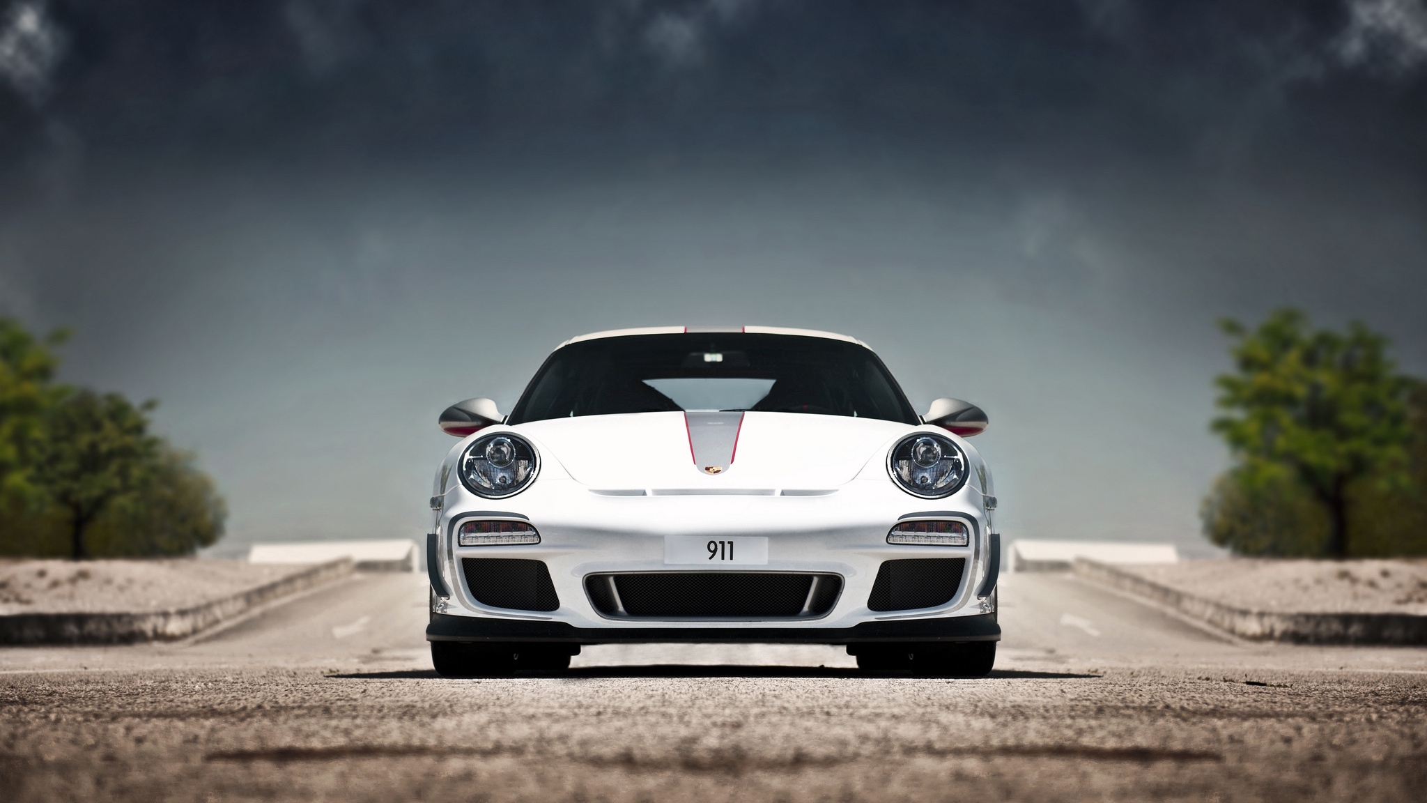 Wallpaper Porsche, 911, Gt3, Rs 4 0, 997, White, Sky - White Porsche Gt3 Rs - HD Wallpaper 