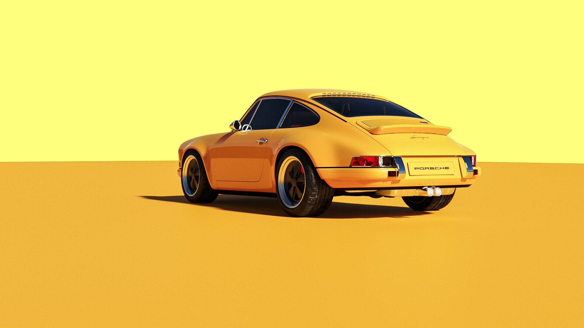 Yellow Car Yellow Background - HD Wallpaper 