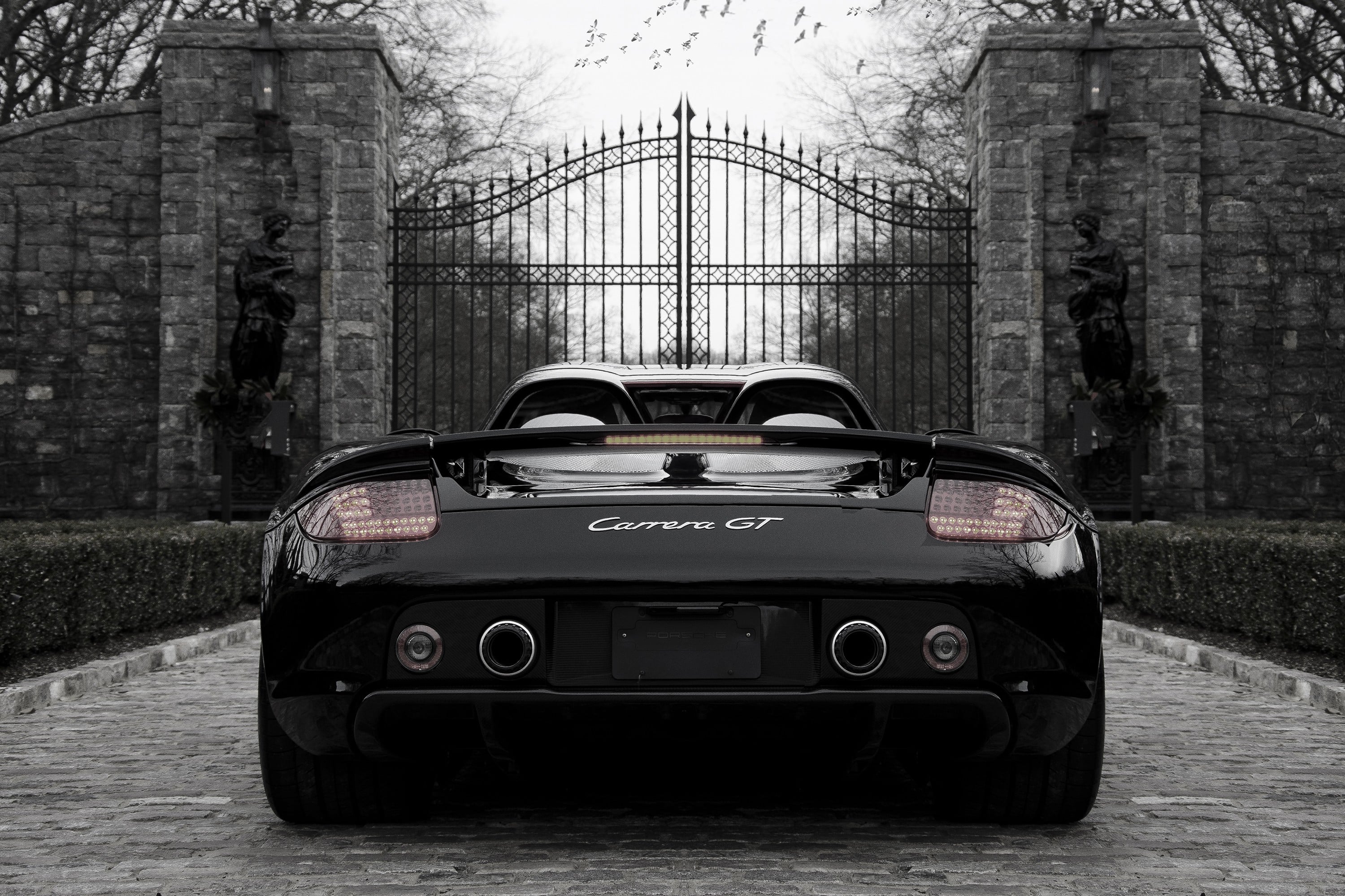 Porsche Carrera Gt Desktop Wallpaper - Porsche Carrera Gt Black - HD Wallpaper 