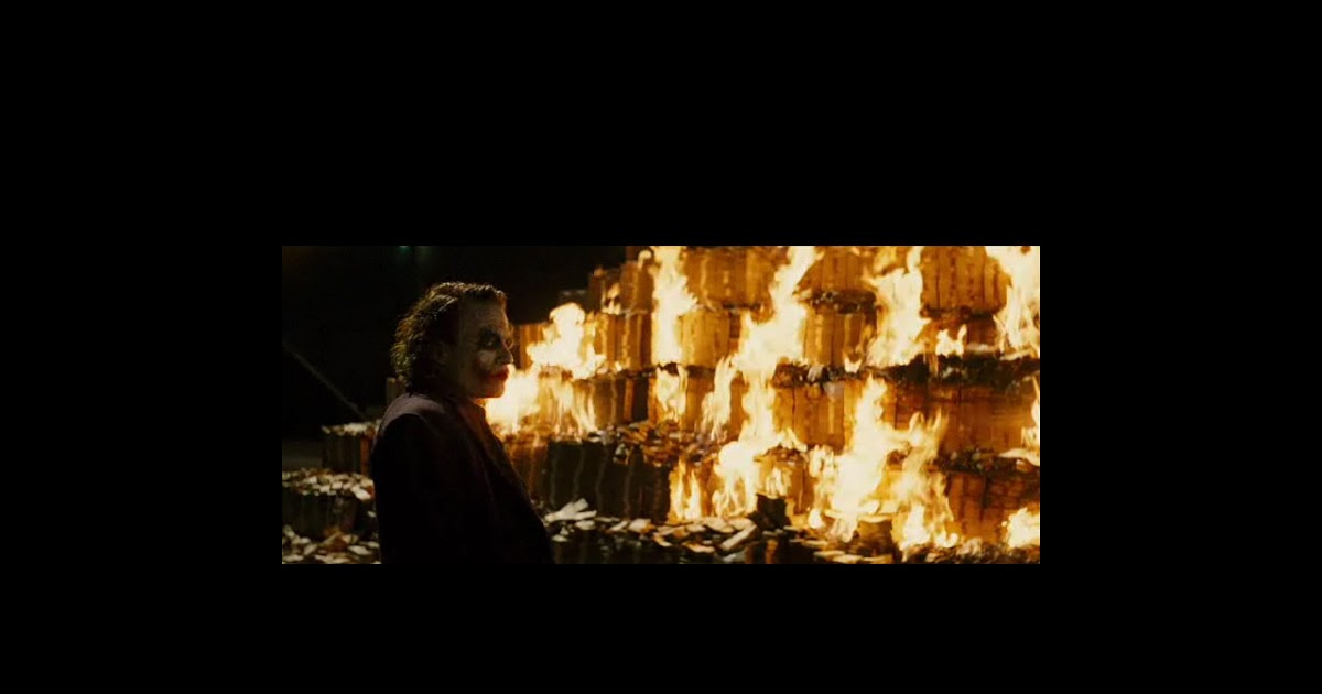 Joker Burning Money - HD Wallpaper 