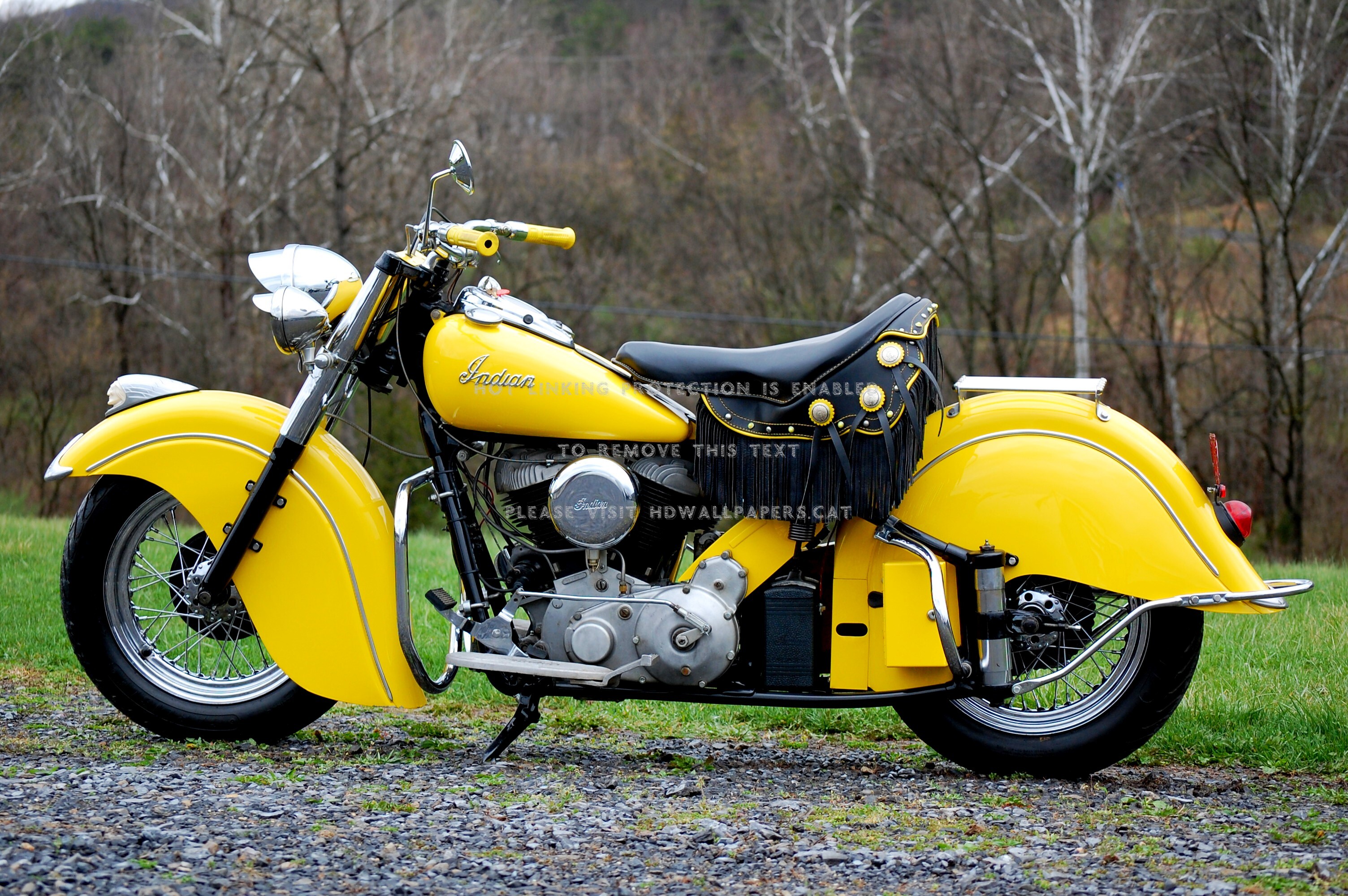 1951 Indian Chief Bike Yellow Vintage Cycle - Indian Chief Motorcycle - HD Wallpaper 