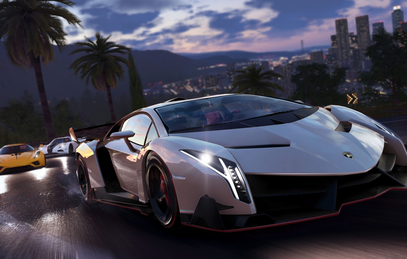 Photo Wallpaper Lamborghini, Game, Ubisoft, Veneno, - Crew 2 Lamborghini Veneno - HD Wallpaper 