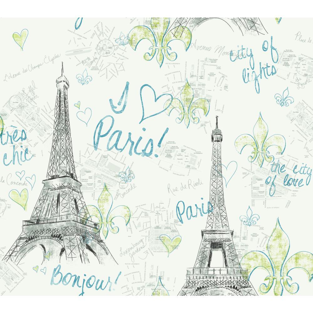 Paris Wallpaper Green - HD Wallpaper 