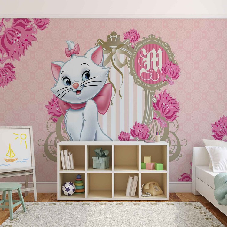 Disney Aristocats Marie Wallpaper Mural - Carta Da Parati Farfalle - HD Wallpaper 