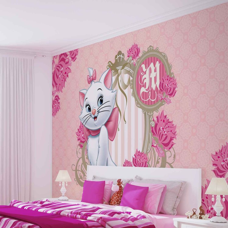 Disney Aristocats Marie Wallpaper Mural - Wall Sticker Cat Marie - HD Wallpaper 
