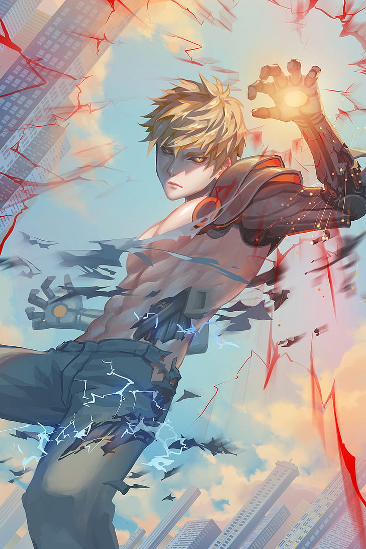 Genos, Anime, Anime Boys, Blonde, Cyborg, Science Fiction, - HD Wallpaper 