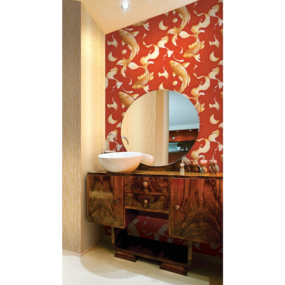 Fish Wallpaper Koi Bathroom - HD Wallpaper 