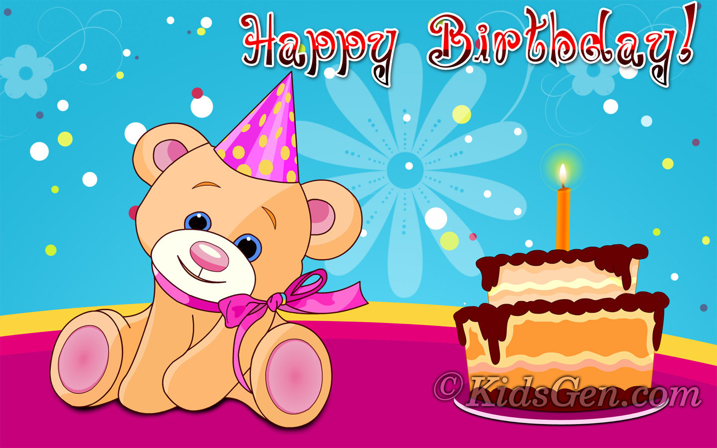 Free Download Birthday Wallpaper Id - Teddy Bear Birthday Background - HD Wallpaper 