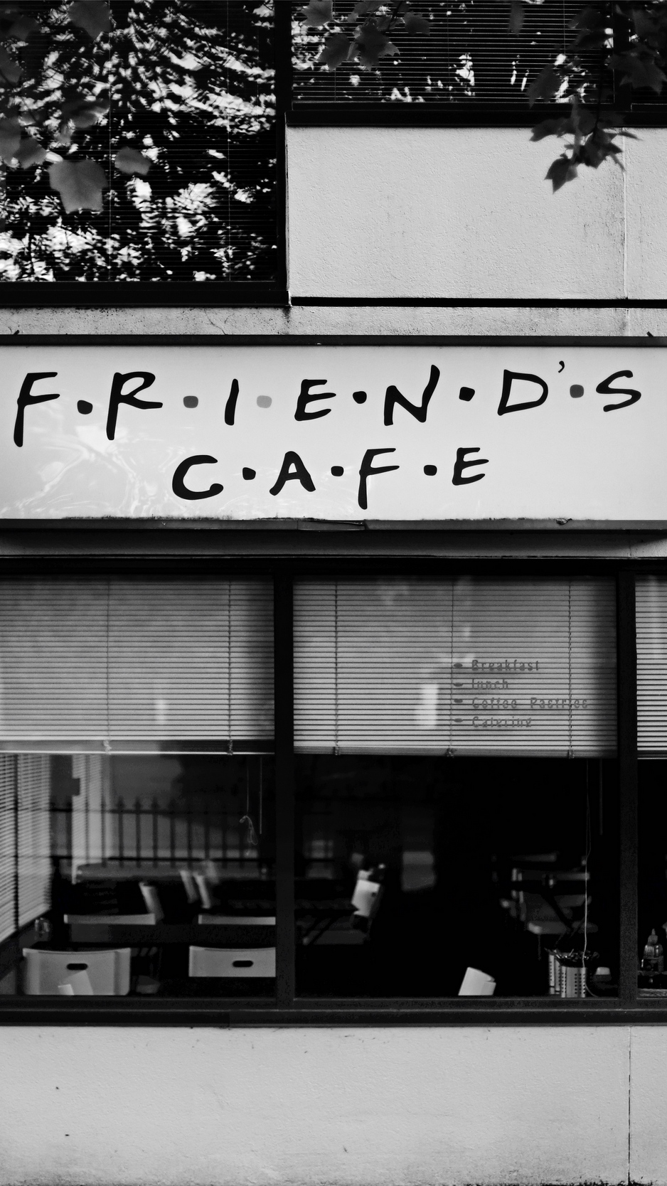 Wallpaper Cafe, Signboard, Bw, Friends - Friends Cafe Sign Board - HD Wallpaper 