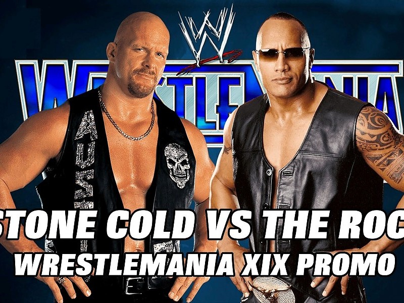 Stone Cold Steve Austin Vs The Rock Promo At Wrestlemania - Rock Vs Stone Cold Hd - HD Wallpaper 