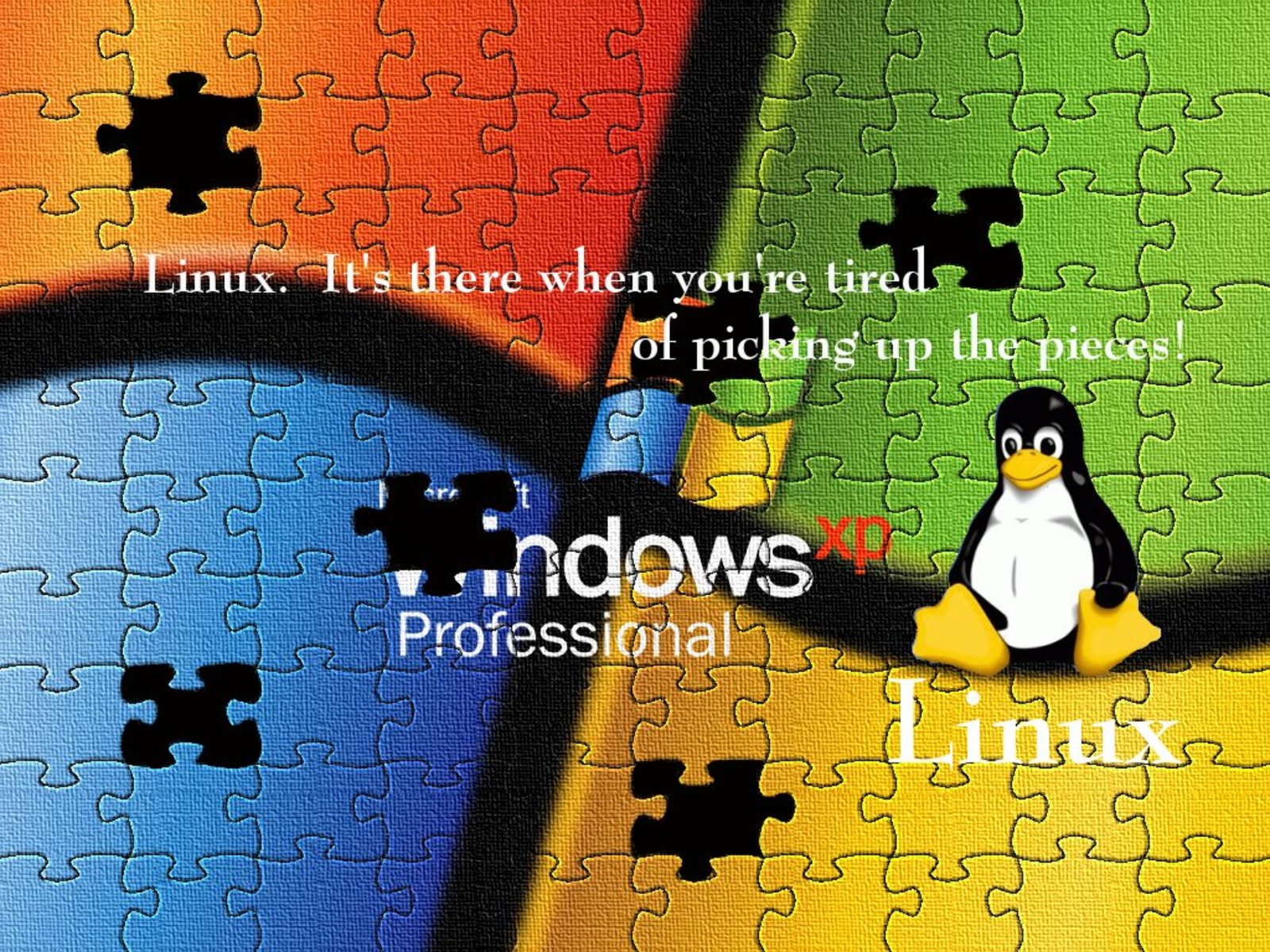 Linux Tux Wallpaper - Linux Background Vs Windows - HD Wallpaper 
