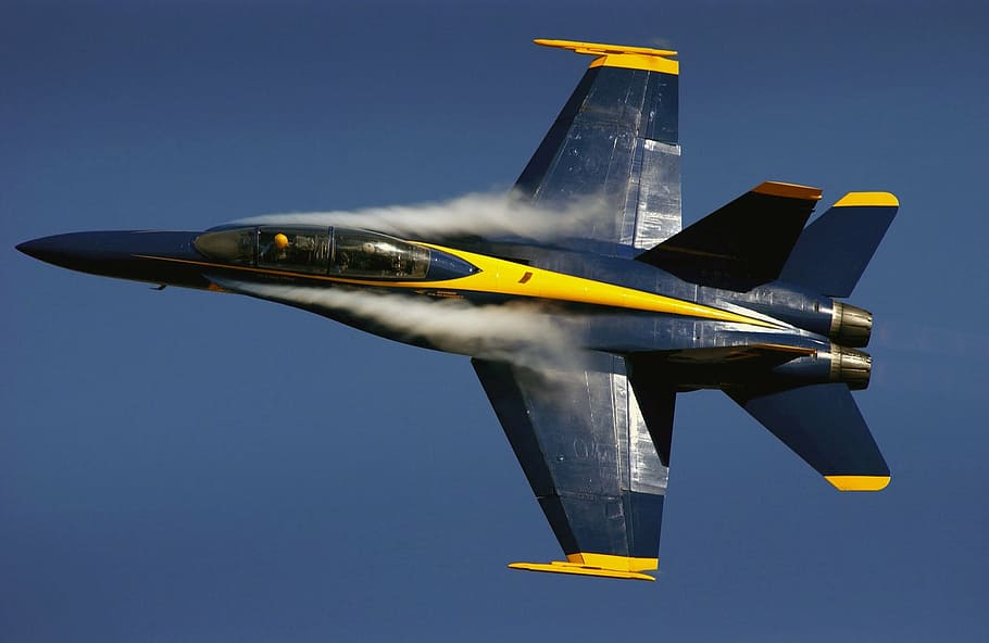 Black And Yellow Jet, Blue Angels, Aircraft, Flight, - HD Wallpaper 