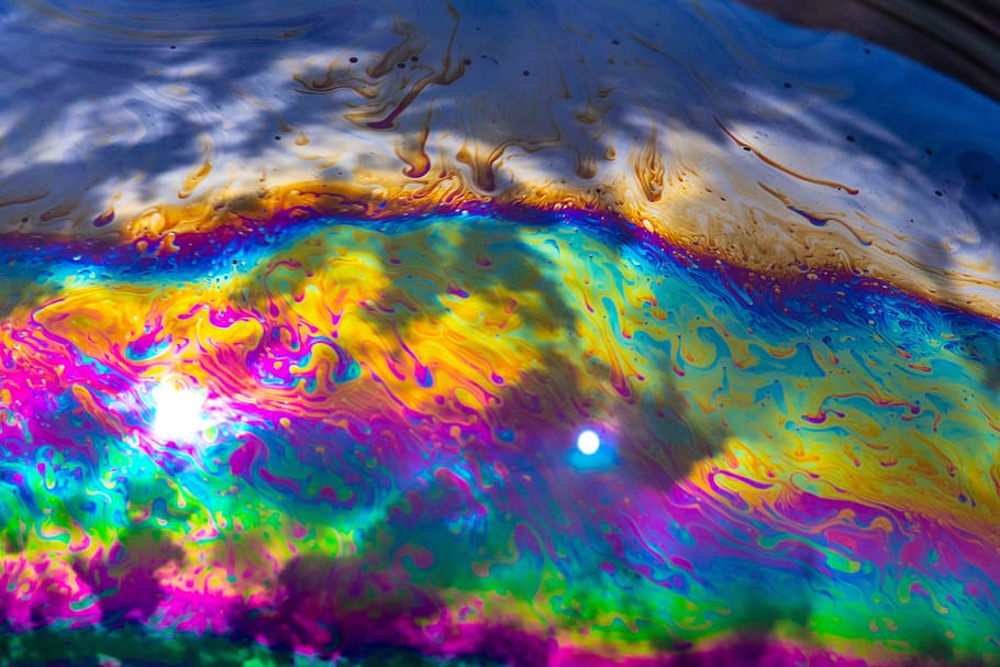 Soap Bubble, Colour, Color, Colorful, Iridescent, Close - Visual Arts - HD Wallpaper 