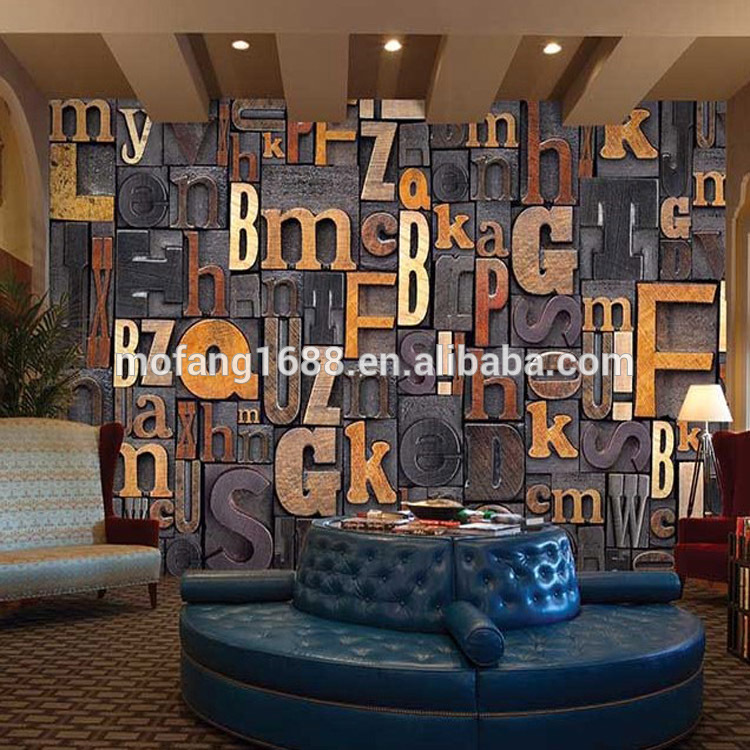 Wallpaper With Image Of Letters Vinyl Lettering Wallpaper - Papel De Parede Para Pub - HD Wallpaper 
