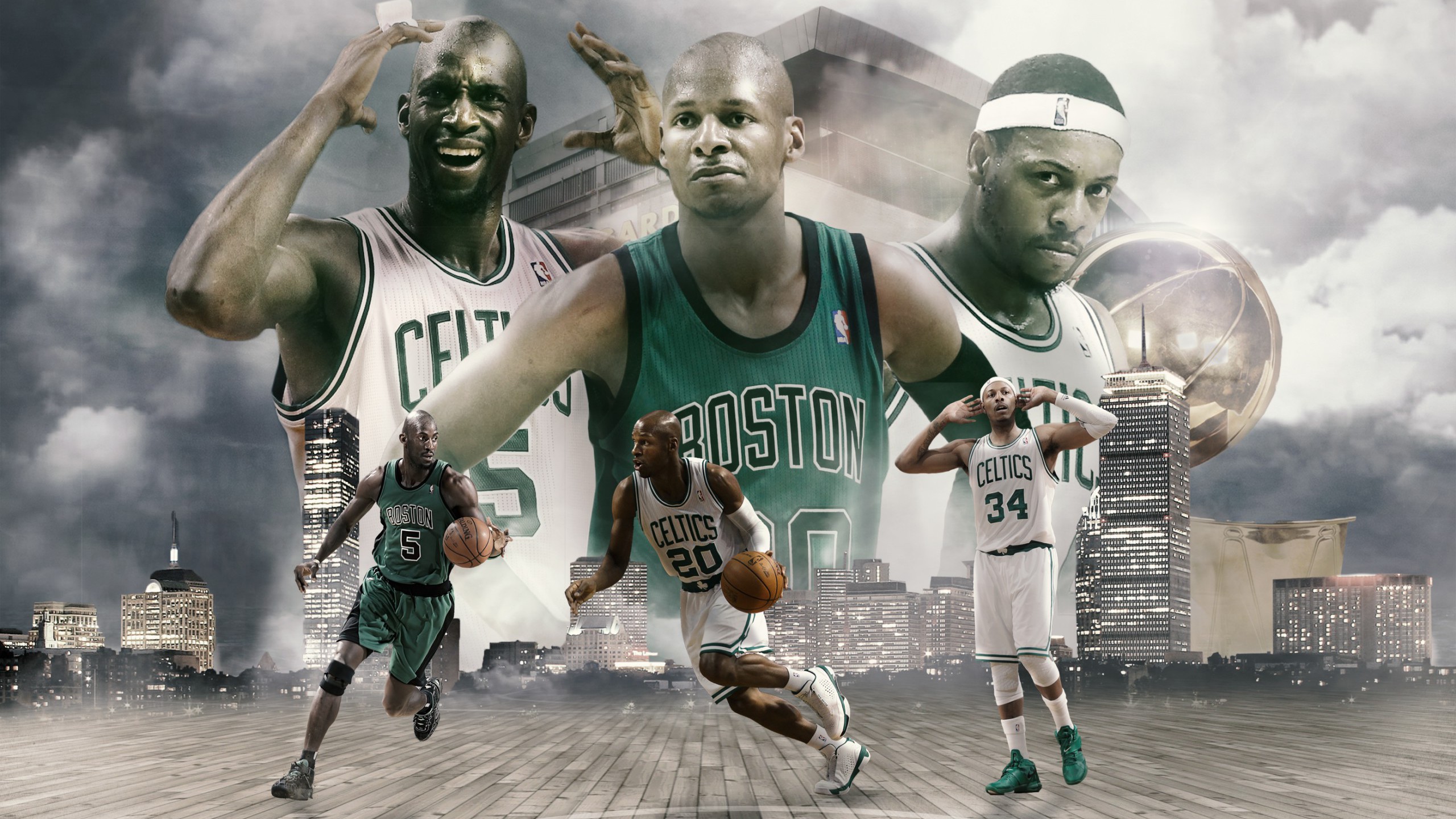 Boston Celtics 2015 The Big Three Nba Wallpapers - Big Three Boston Celtics Walpaper - HD Wallpaper 