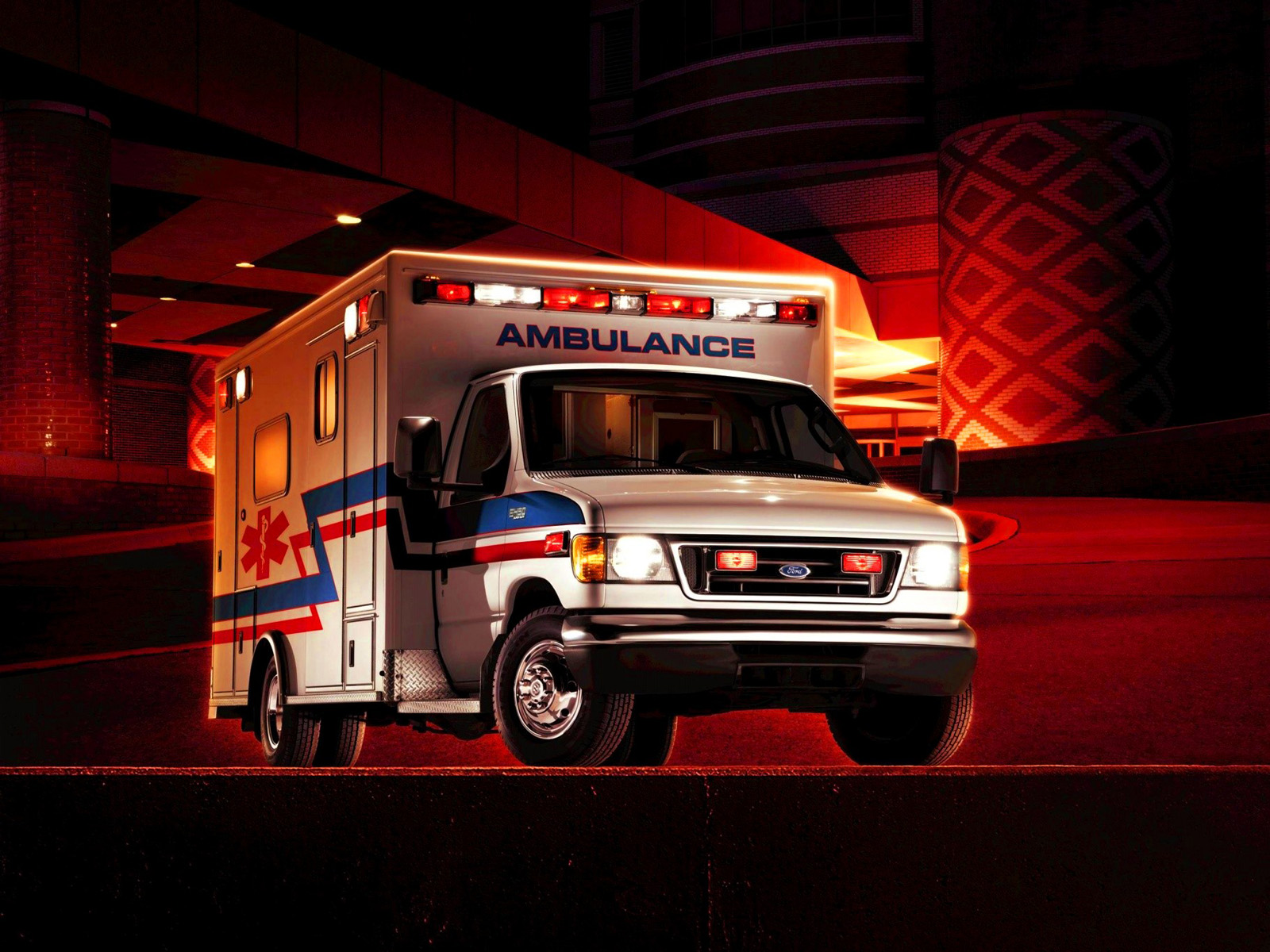 2003 Ford E-450 Ambulance Emergency Wallpaper Background - Ambulance Wallpaper Hd - HD Wallpaper 
