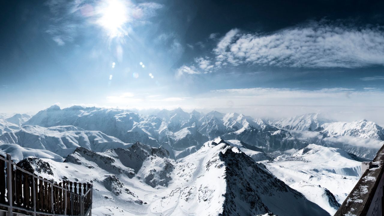 Snow Mountains Landscape - HD Wallpaper 