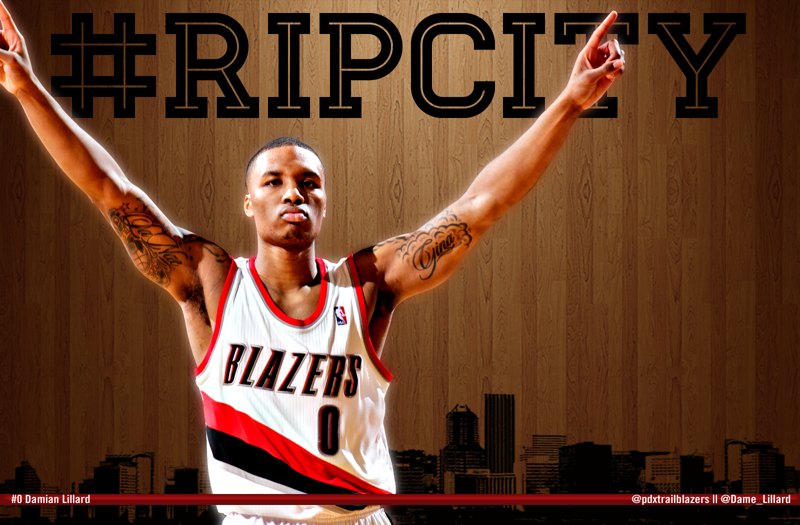 Portland Trail Blazers Wallpaper Hd Background Download - Portland Trail Blazers Damian Lillard - HD Wallpaper 