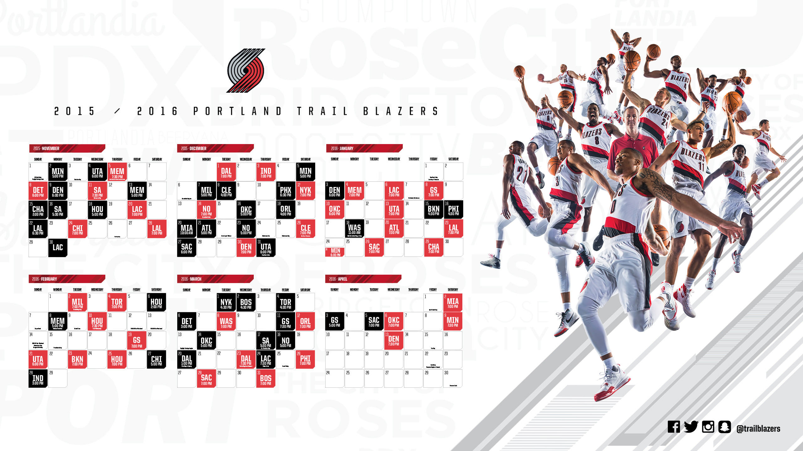Looking For A Decent Utah Jazz 2016 2017 Schedule Wallpaper - Trail Blazers Schedule 2018 - HD Wallpaper 