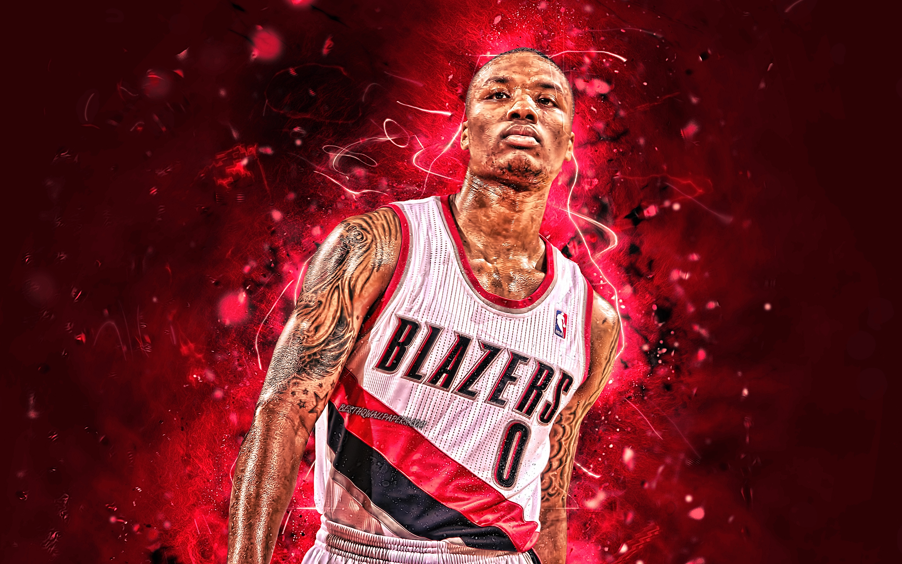 Damian Lillard, Abstract Art, Basketball Stars, Nba, - Portland Trail Blazers - HD Wallpaper 