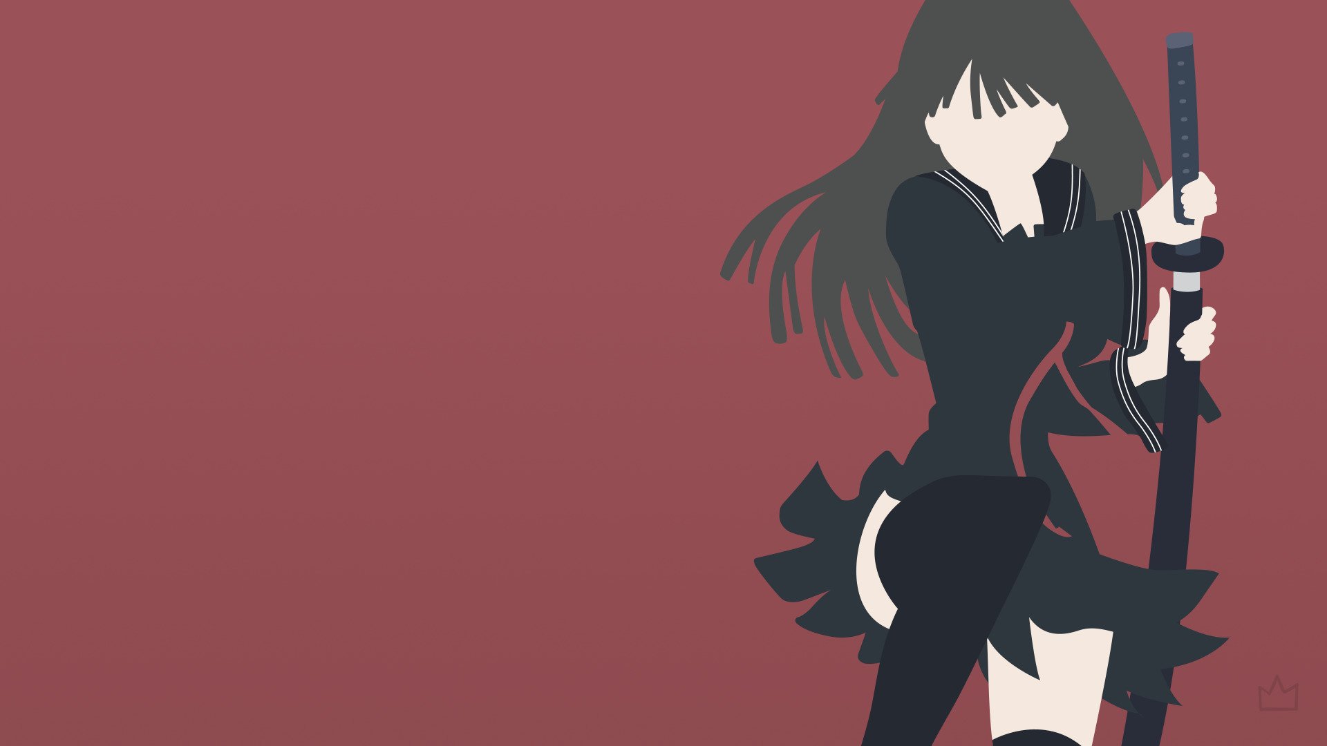 Minimalist Wallpaper Black Anime - HD Wallpaper 