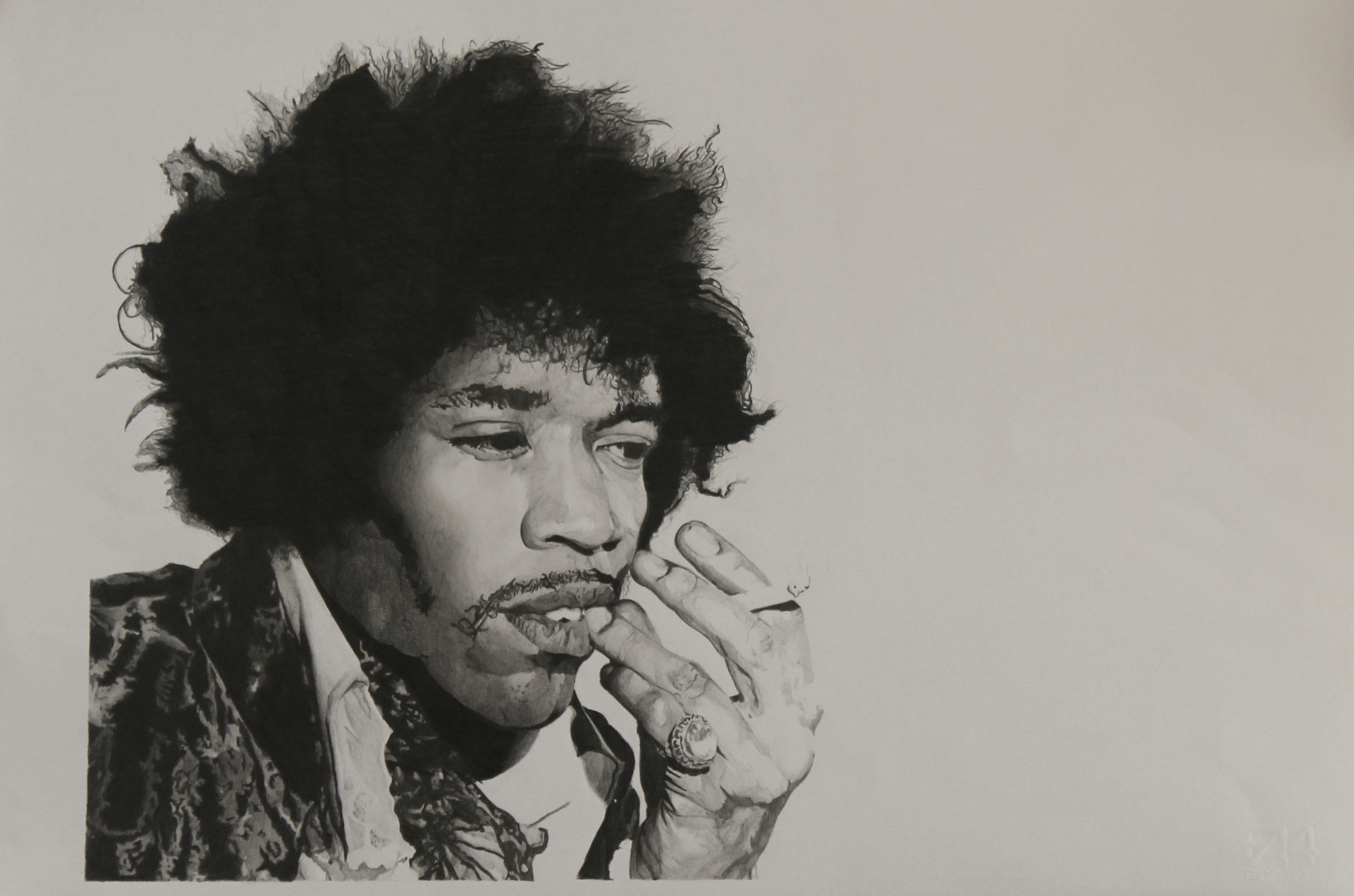 Jimi Hendrix Full Hd - Black And White Jimi Hendrix Smoking Weed - HD Wallpaper 